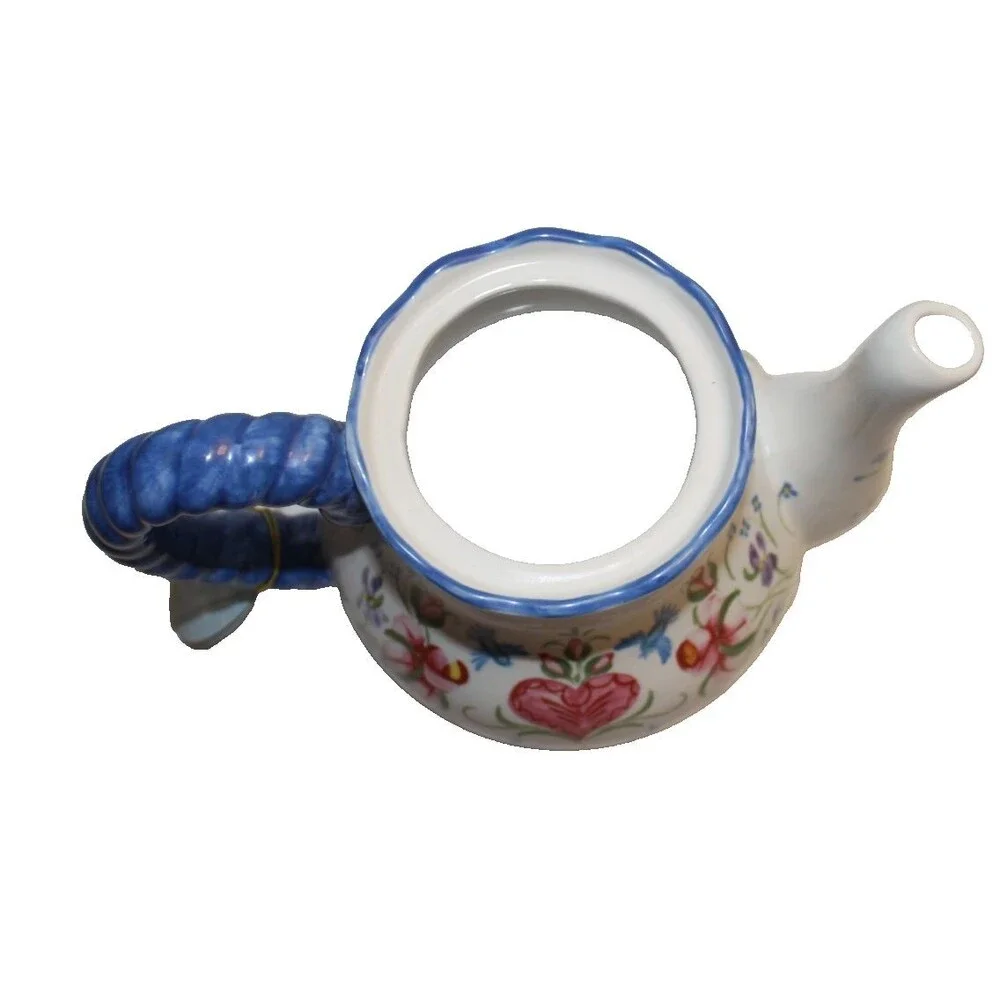 Vintage Pamela Silin-Palmer Art Teapot with Floral and Heart Design